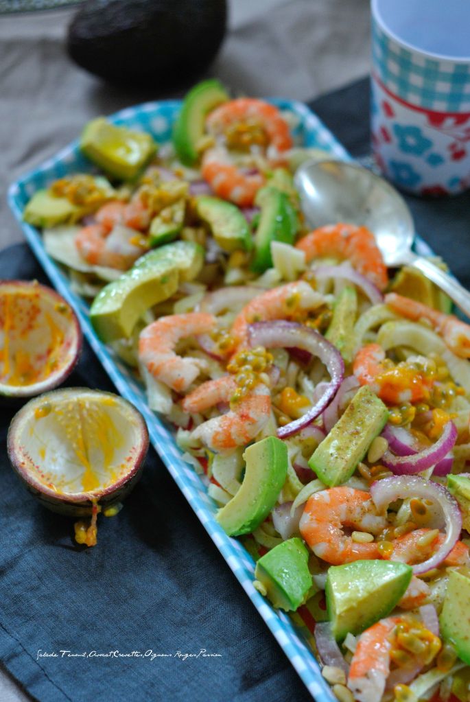 Salade Fenouil,Avocat,Crevettes,Oignons Rouges,Passion 2