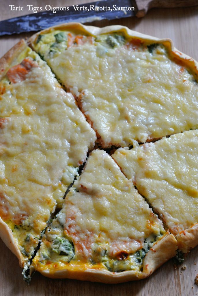 Tarte Tiges Oignons Verts,Ricotta,Saumon 2