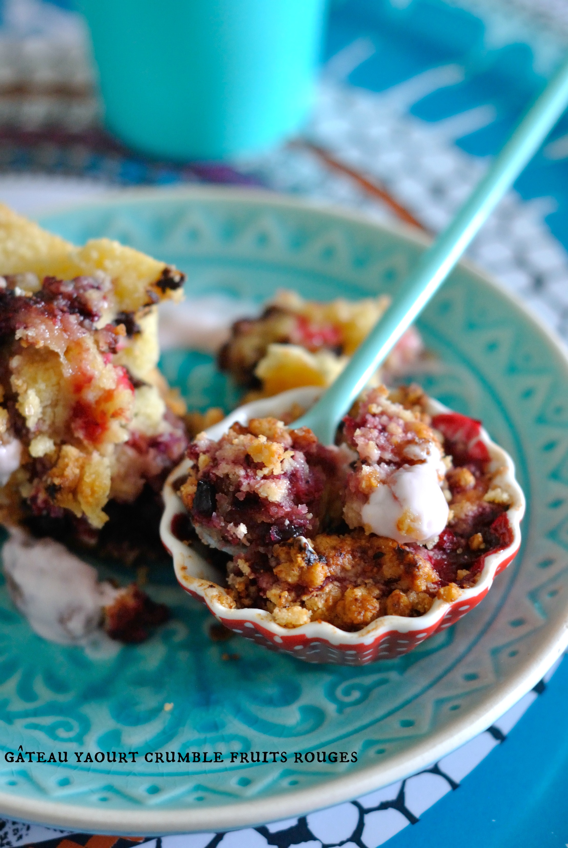 gâteau yaourt crumble fruits rouges 3
